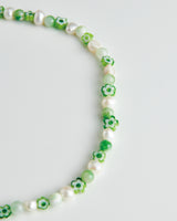 MP023 FRESHWATER PEARL WITH NATURAL STONE NECKLACE
