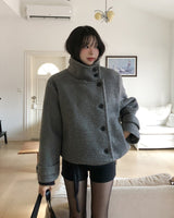 [wool 40%] スティンアルパカハイネックコート