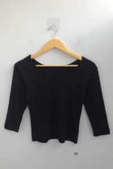 U-Neck Three-Quarter Slim Line Cotton Top