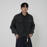 Washing trucker cardigan 2color
