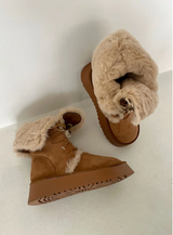 TEDDY LACE UP FUR BOOTS