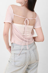 シースルーリボントップス Pink
