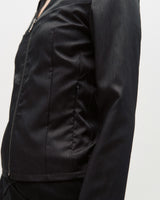 V-Neck Sleek Zip-Up _ DARK GREY