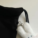 Deli rabbit string bag (black_gray)