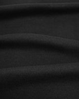 Pocket Henley Neck Ribbed Long Sleeve Black