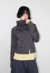 DOUBLE HIGH-NECK CARDIGAN