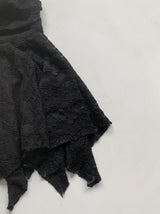 Maron lace unbal skirt (black)