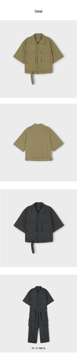 [SET UP] ツーポケットルーズベルトシャツ (2color)