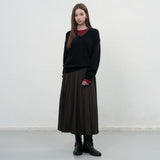 レイヤードVネックニットプルオーバー [BLACK]