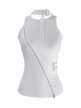 cats zipper halter sleeveless (2color)