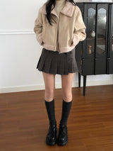 Checkered Micro Pleats Mini Skirt (2 colors)