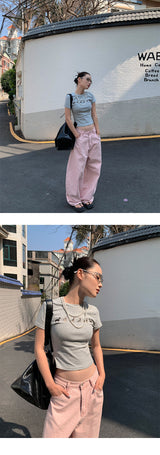 ダックスフントビーズ ラウンドショートスリーブ Tシャツ