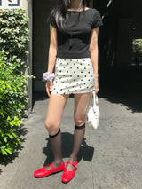 ポピー ボートネック スリム ハーフスリーブ Tシャツ