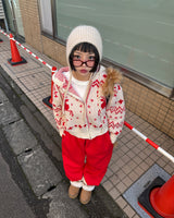 ルドルフィンノーズドローウィンスノーフレークニットジップアップジャケット