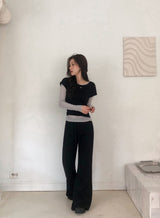 Basic U-neck Warm Pendant T-shirt (5color)