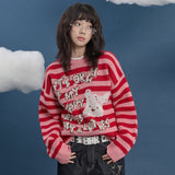 Stripe Puppy グラフィックニット