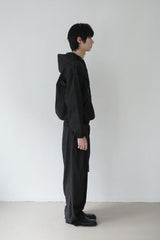 stripe belted slacks