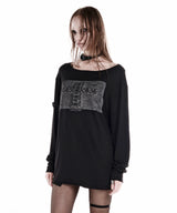 STAR CROSS LONGSLEEVE TOP BLACK