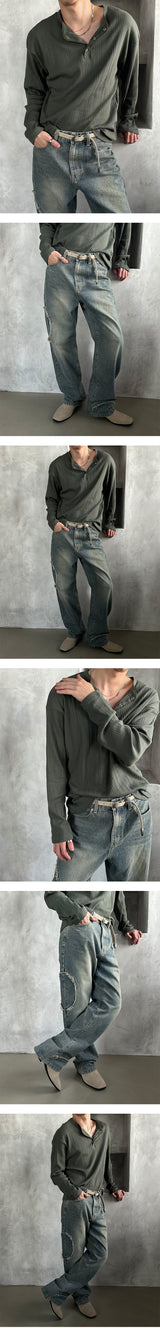 [F/W] Golgi button henry neck long sleeves (4color)