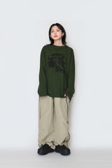 Wave Lettering Long Sleeve T-Shirt
