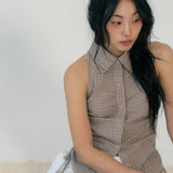 スリーブレスシャーリングシャツ (BEIGE)