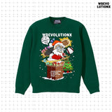 Ho Ho Home Run Santa Sweartshirt(Green)
