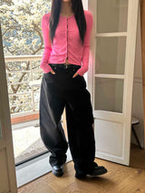 Loose fit wide cotton pants(3color)