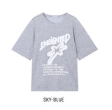 スターリープリントシースルーショートスリーブニット