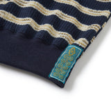 Multi striped knit hoodie / Navy