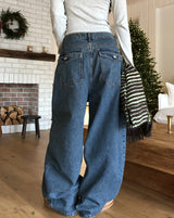 Deez Back Pocket Washed Denim Balloon Pants