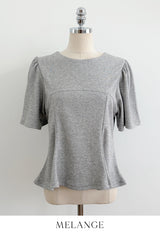 モアング カット パフ フレア Tシャツ