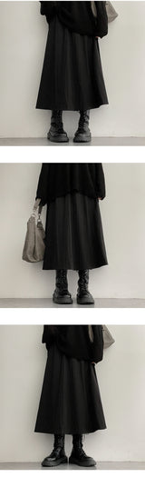 Hicknylon flare long skirt