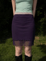 PLUM VEIL MIDI SKIRT