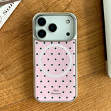 [MADE]ピンクドット エポキシ シルバー MagSafe iPhoneケース