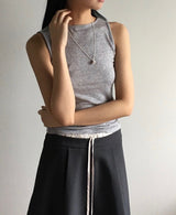 Matt conch symbol long necklace