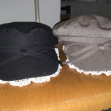 lira lace ribbon madoros hunting cap beret hat