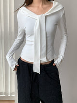 Shoulder Strap Soft Long Sleeve Tee