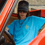 ミュージックロゴTシャツ ヴィンテージブルー