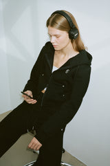 EARTHYUSE TWO-WAY TRACK PANTS - BLACK