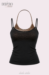 Sky Leopard See-Through Sleeveless Top