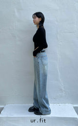 WIDE BLUE DENIM PANTS code 23000