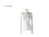 Todu Round See-through Long Sleeve T-Shirt