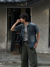 LMN ルトンショルダーセミジップアップマッスルフィットショートスリーブTシャツ (5 colors)