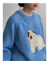 3D Embroidery Ribbon Fleece Deco Knit Sweater
