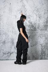 パッディドポケットシャーリングパンツ (BLACK)