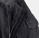 Ber denim padded hooded flight jumper