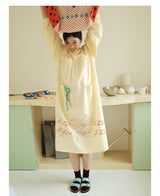 UnsocialNight2025 Autumn Original Two-colour Printed Loose Pullover Long-sleeved Dress Girlish Style