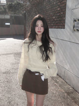 naro flower one-shoulder knit