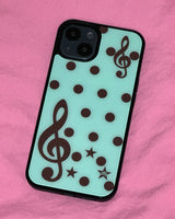 [made] Dot treble clef mint choco phone case (glass bumper)