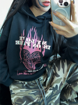 ラビンインファイア フーディーTシャツ🖤🩷2カラー